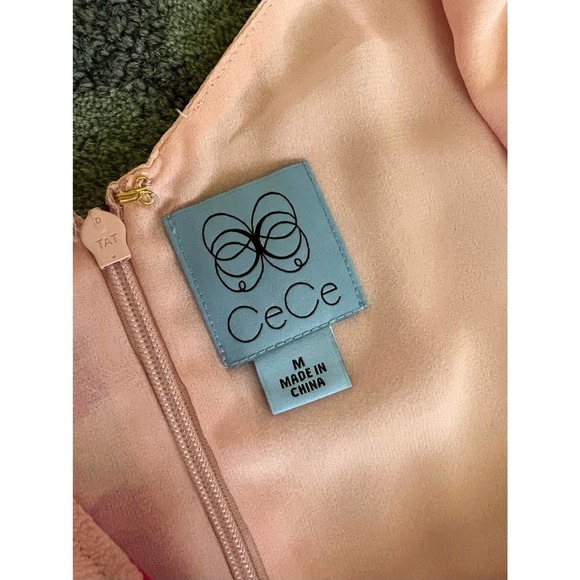 CECE Secret Blush Floral Spring Bouquet Ruffled Hi Low Maxi Dress Sz M - Picture 13 of 16